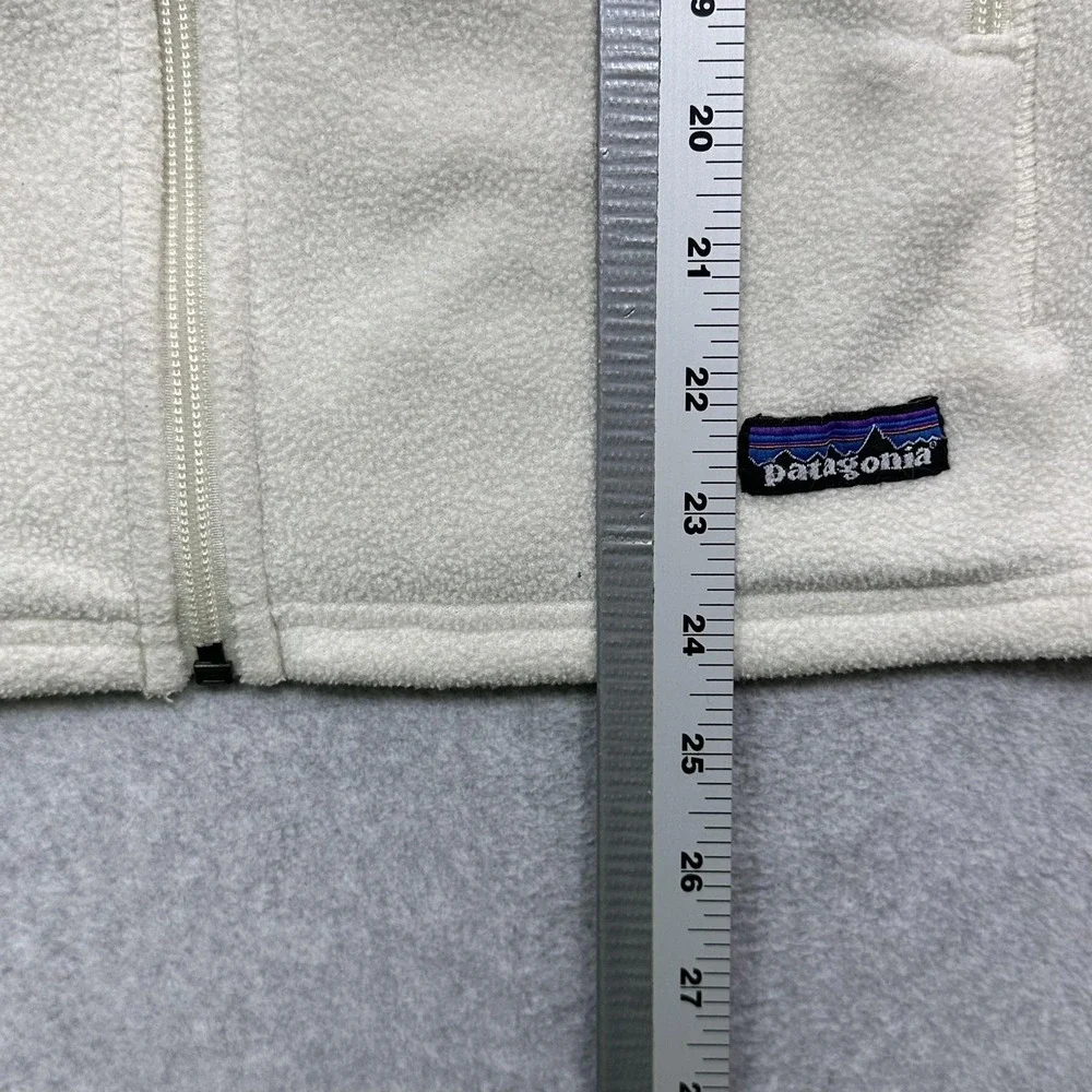 Patagonia Synchilla Fleece Vest Womens Medium Off White Zip Pockets 25165 F0